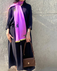 Violet Garden Printed Silk Scarf – Lavender Lightweight