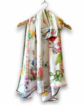 Citrus Reverie Botanical Citrus Print Silk Scarf – Elegant Lightweight