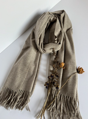 The Classic Stone Scarf ( Finish: Soft Brushed | Detail: Long Twisted Tassels )