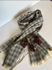 The Houndstooth Classic Scarf ( Finish: Micro-Check or Waffle Weave| Raw Edge ).