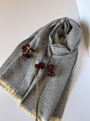 The Frost Grey Scarf ( Finish: Micro-Check or Waffle Weave| Raw Edge ).