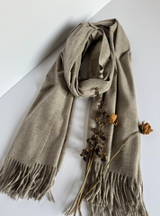The Classic Stone Scarf ( Finish: Soft Brushed | Detail: Long Twisted Tassels )