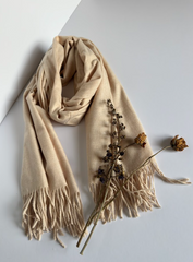 The Classic Oatmeal Scarf ( Finish: Soft Brushed | Detail: Long Twisted Tassels )