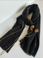 The Midnight Lime Scarf ( Finish: Smooth Matte Body with Fine Colored Edge | Raw Edge ).