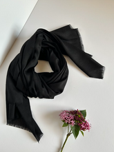 The Black Scarf ( Fabric: Premium Lightweight linen | Finish Raw Edge ).