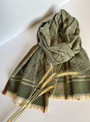 The Heritage Paisley Scarf ( Finish: Micro-Check or Waffle Weave| Raw Edge ).