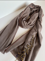 The Dusty Mauve Scarf ( Finish: Smooth Matte Body with Fine Colored Edge | Raw Edge ).