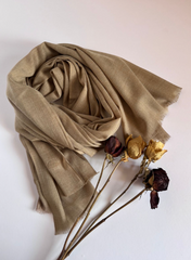The Classic Latte Scarf ( Fabric: Premium Lightweight linen | Finish Raw Edge ).