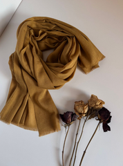 The Mustard Scarf ( Fabric: Premium Lightweight linen | Finish Raw Edge ).