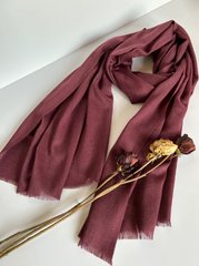 The Rustic Burgundy Scarf ( Fabric: Premium Lightweight linen | Finish Raw Edge ).
