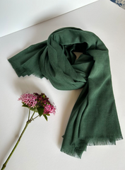 The Forest Pine Scarf ( Fabric: Premium Lightweight linen | Finish Raw Edge ).