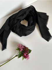 The Black Scarf ( Fabric: Premium Lightweight linen | Finish Raw Edge ).