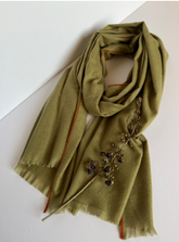 The Olive & Spice Scarf ( Finish: Smooth Matte Body with Fine Colored Edge | Raw Edge ).