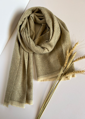 The Woven Sage Scarf ( Finish: Micro-Check or Waffle Weave| Raw Edge ).