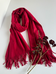 The Classic Ruby Scarf ( Finish: Soft Brushed | Detail: Long Twisted Tassels )