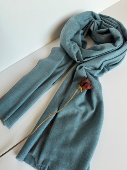 The Slate & Rust Scarf ( Finish: Smooth Matte Body with Fine Colored Edge | Raw Edge ).
