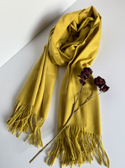 The Classic Lime Scarf ( Finish: Soft Brushed | Detail: Long Twisted Tassels )