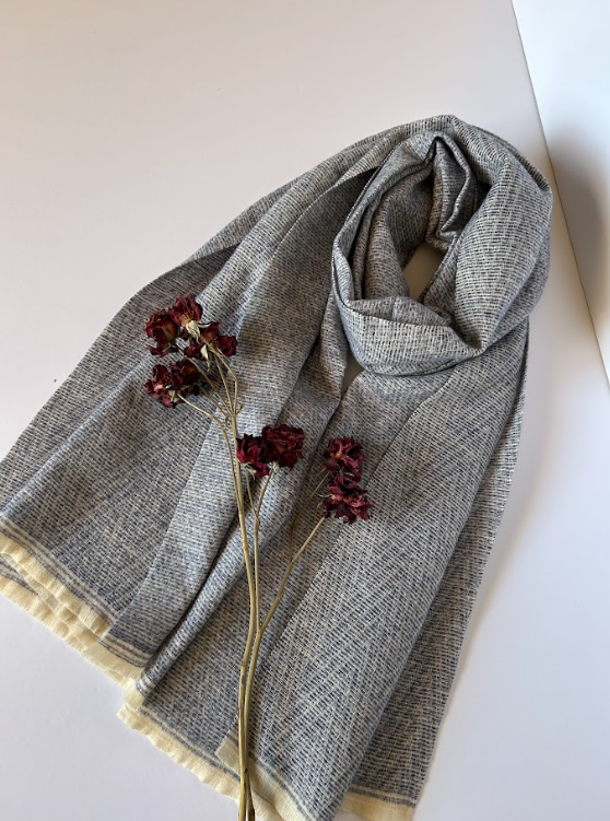 The Frost Grey Scarf ( Finish: Micro-Check or Waffle Weave| Raw Edge ).