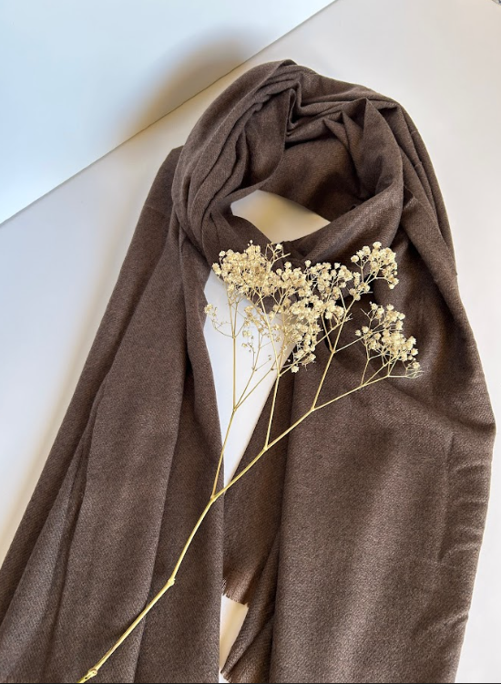 The Dark Chocolate Scarf ( Finish: Micro-Check or Waffle Weave| Raw Edge ).