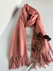 The Classic Rose Scarf ( Finish: Soft Brushed | Detail: Long Twisted Tassels )