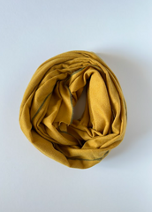 The Turmeric & Olive Scarf ( Finish: Smooth Matte Body with Fine Colored Edge | Raw Edge ).