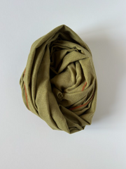 The Olive & Spice Scarf ( Finish: Smooth Matte Body with Fine Colored Edge | Raw Edge ).