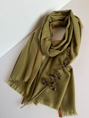 The Olive & Spice Scarf ( Finish: Smooth Matte Body with Fine Colored Edge | Raw Edge ).
