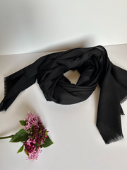 The Black Scarf ( Fabric: Premium Lightweight linen | Finish Raw Edge ).