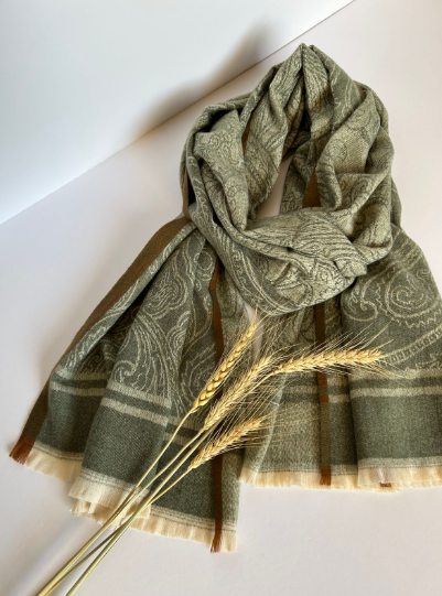 The Heritage Paisley Scarf ( Finish: Micro-Check or Waffle Weave| Raw Edge ).