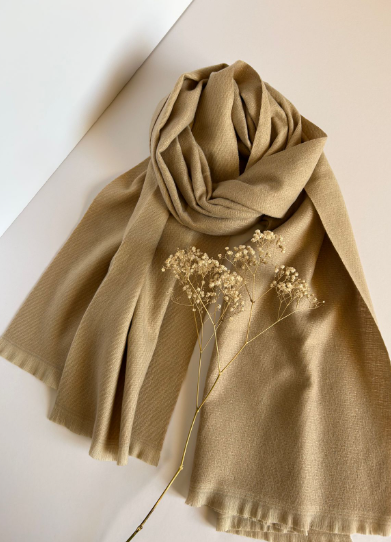 The Classic Camel Scarf ( Finish: Micro-Check or Waffle Weave| Raw Edge ).