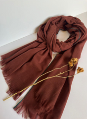 The Brick & Slate Scarf ( Finish: Smooth Matte Body with Fine Colored Edge | Raw Edge ).