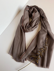 The Dusty Mauve Scarf ( Finish: Smooth Matte Body with Fine Colored Edge | Raw Edge ).