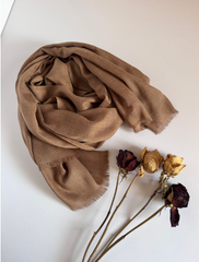 The Toasted Almond Scarf ( Fabric: Premium Lightweight linen | Finish Raw Edge ).