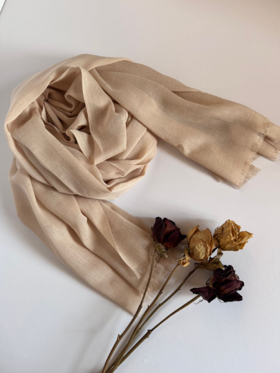 The Desert Sand Scarf ( Fabric: Premium Lightweight linen | Finish Raw Edge ).