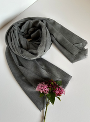 The Grey Scarf ( Fabric: Premium Lightweight linen | Finish Raw Edge ).